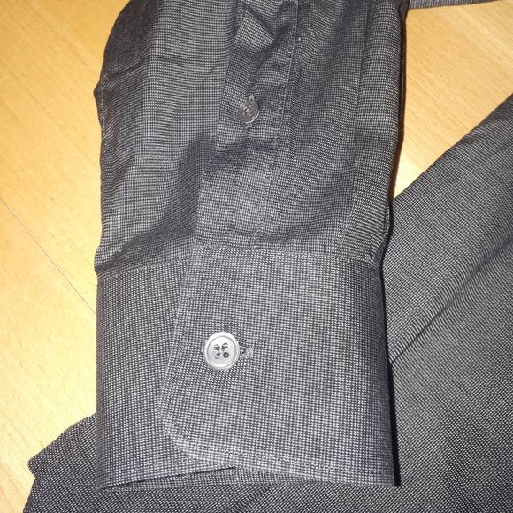 John Varvatos Dark Grey Dress Shirt Italy (Large, 17 neck) - Picture 4 of 6